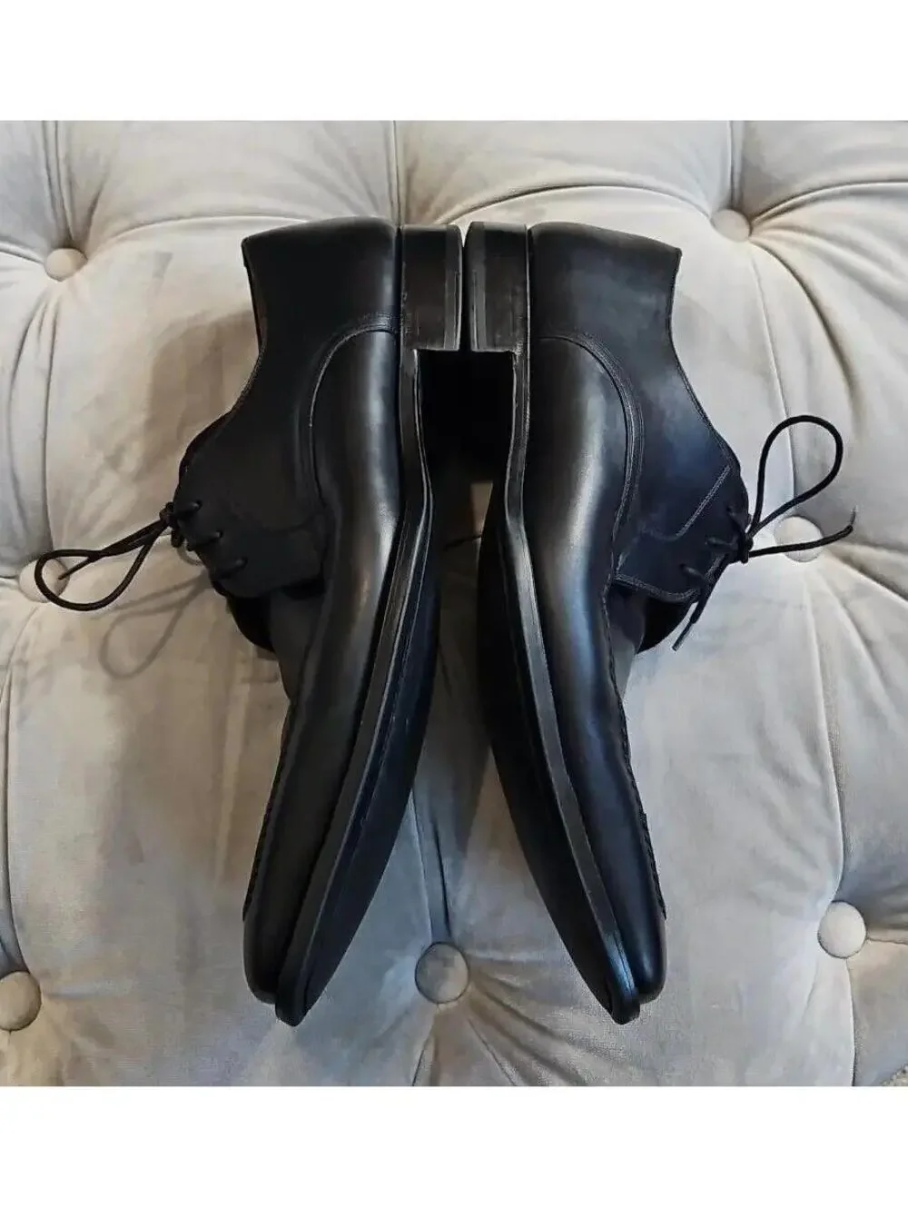 Magnanni 13723 Black Leather LaceUp Oxfords Loafers Mens Dress Shoes 9.5 M Nice!